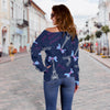 Paris Print Pattern Women Off Shoulder Sweatshirt-grizzshop