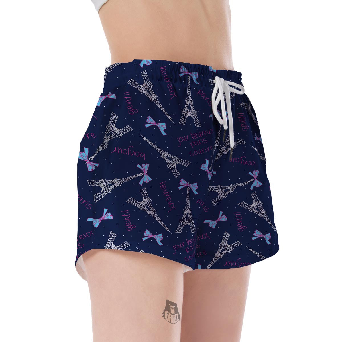 Paris Print Pattern Women's Shorts-grizzshop