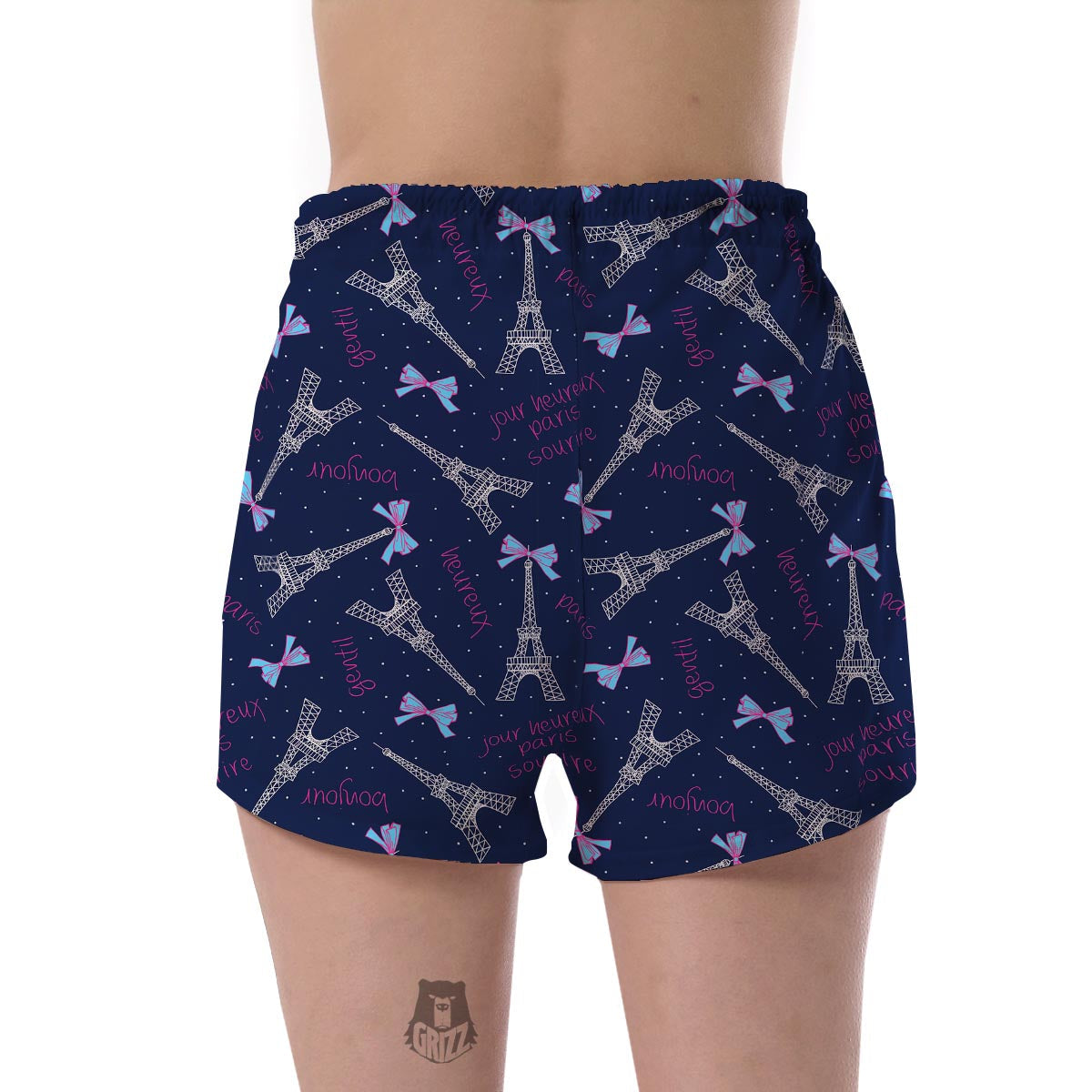 Paris Print Pattern Women's Shorts-grizzshop