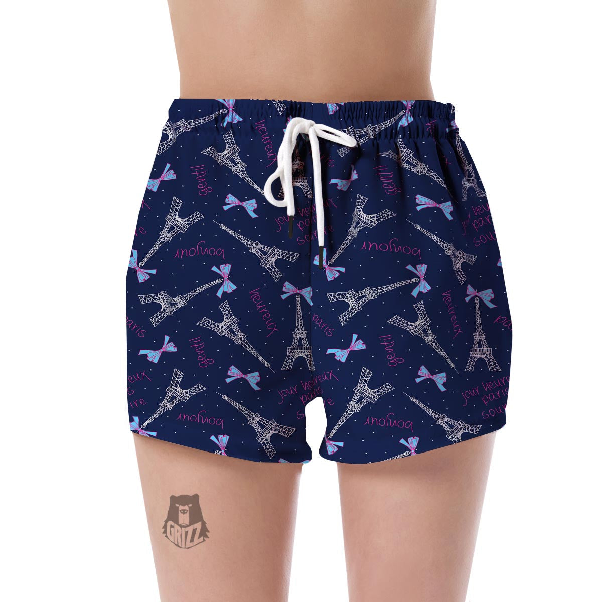 Paris Print Pattern Women's Shorts-grizzshop