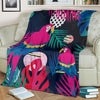 Parrot Bird Floral Pattern Print Blanket-grizzshop