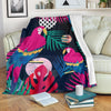 Parrot Bird Floral Pattern Print Blanket-grizzshop