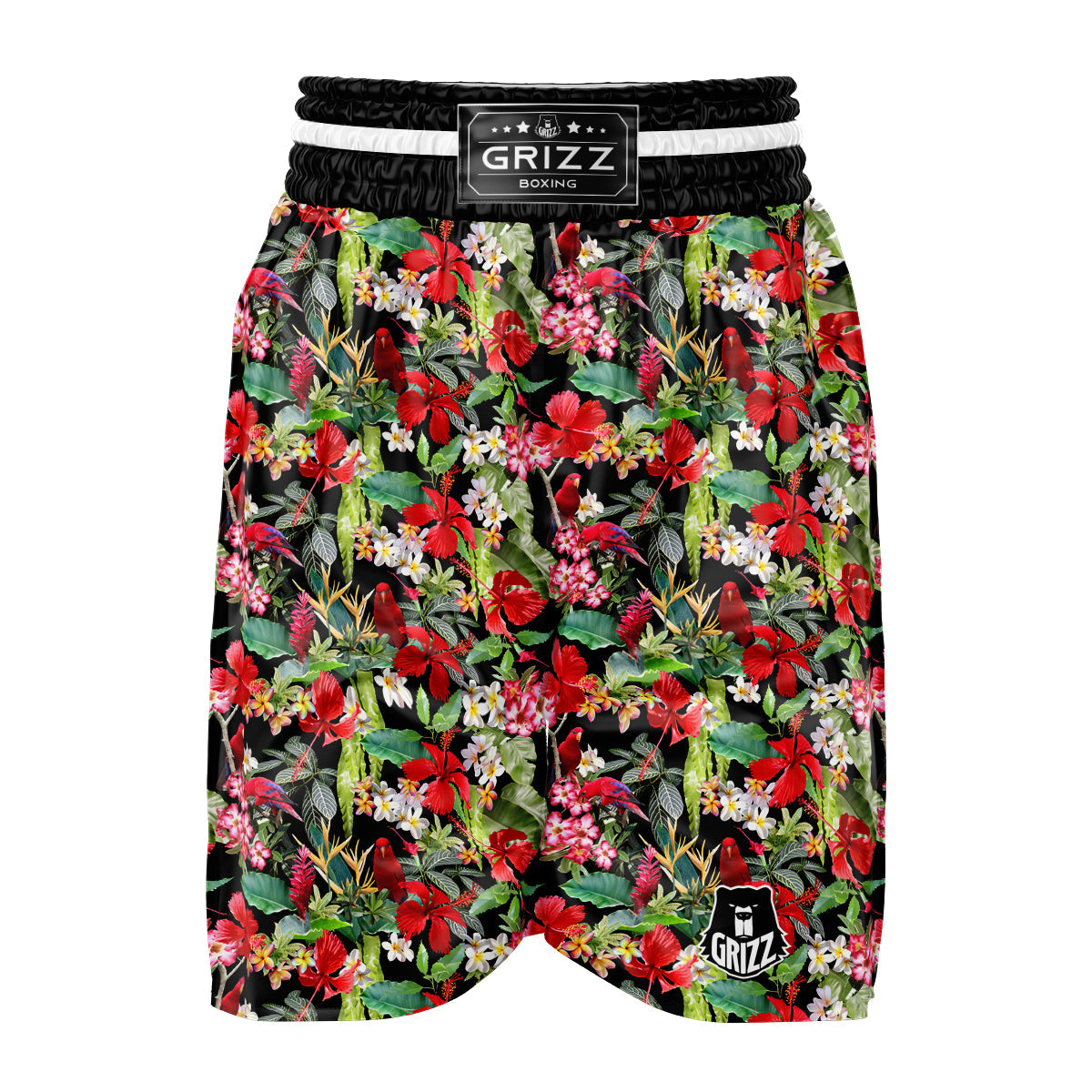 Parrot Hawaiian Tropical Print Pattern Boxing Shorts-grizzshop