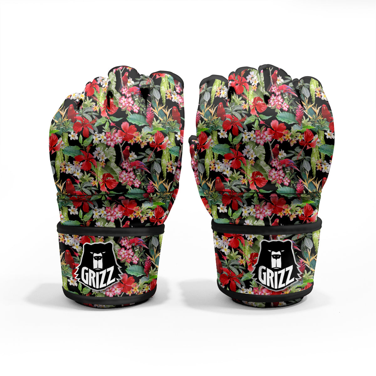 Parrot Hawaiian Tropical Print Pattern MMA Gloves-grizzshop