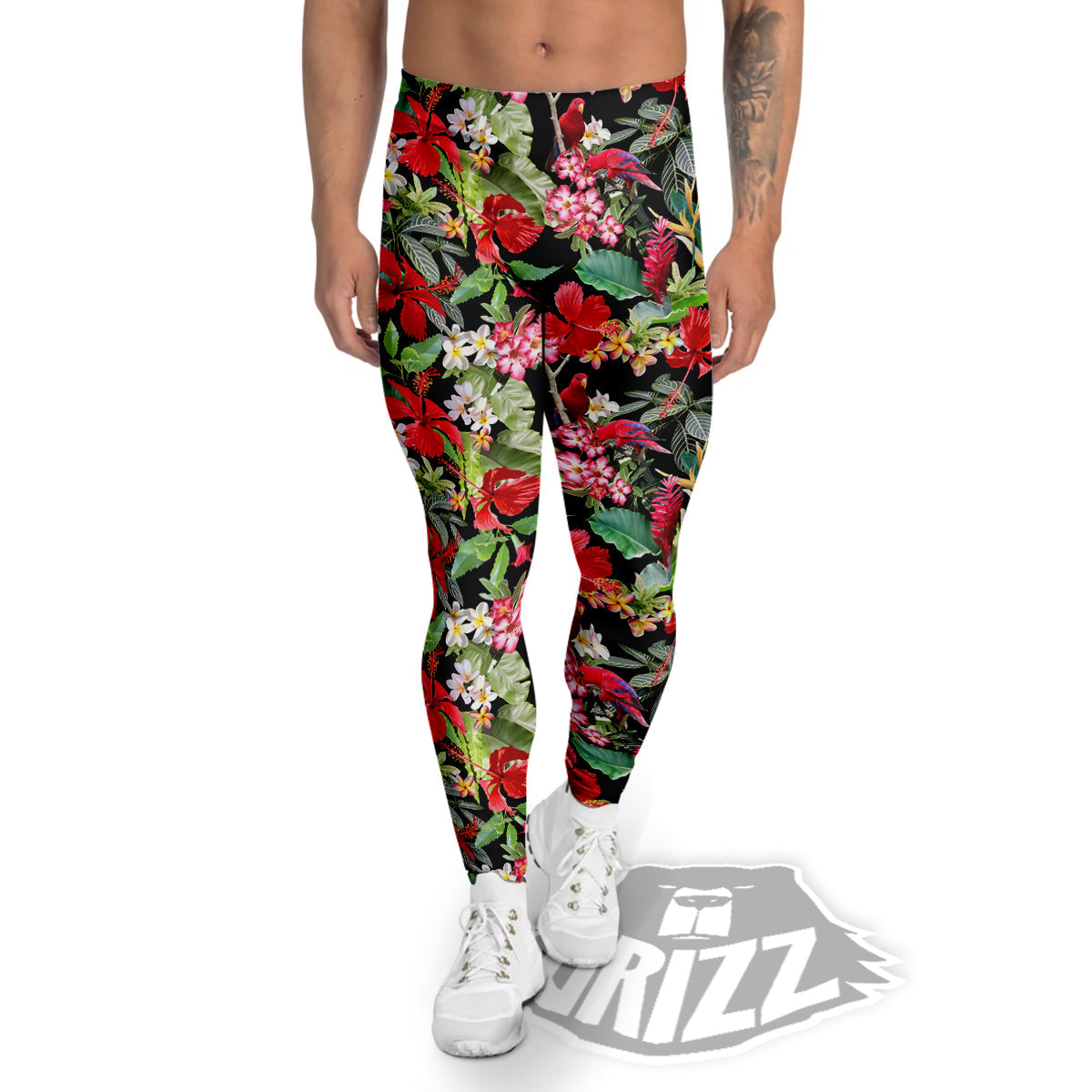Parrot Hawaiian Tropical Print Pattern Men's Leggings-grizzshop