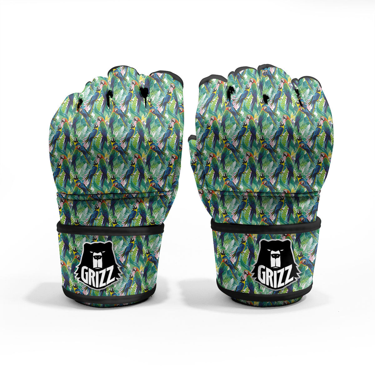 Parrot Macaw Print Pattern MMA Gloves-grizzshop