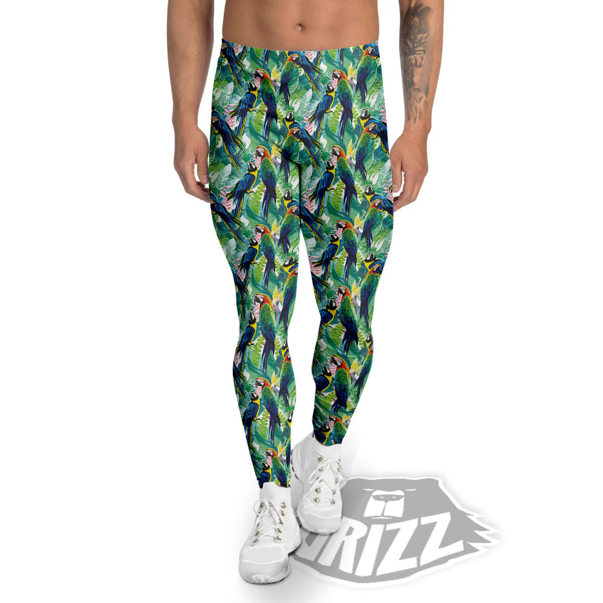 Parrot Macaw Print Pattern Men's Leggings-grizzshop