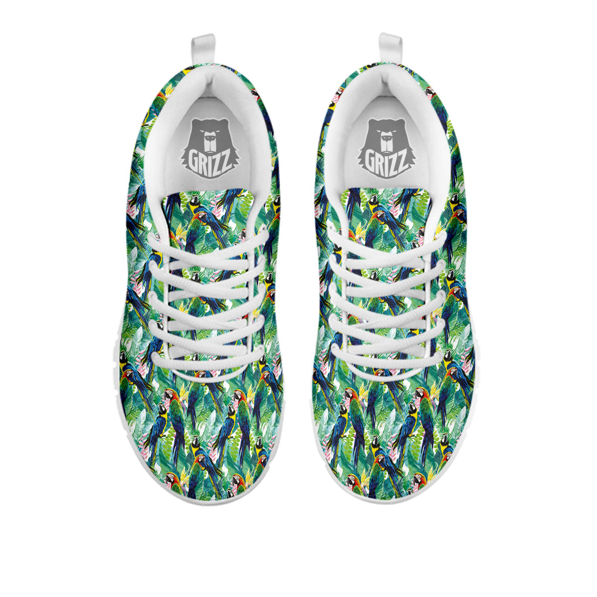Parrot Macaw Print Pattern White Sneaker-grizzshop
