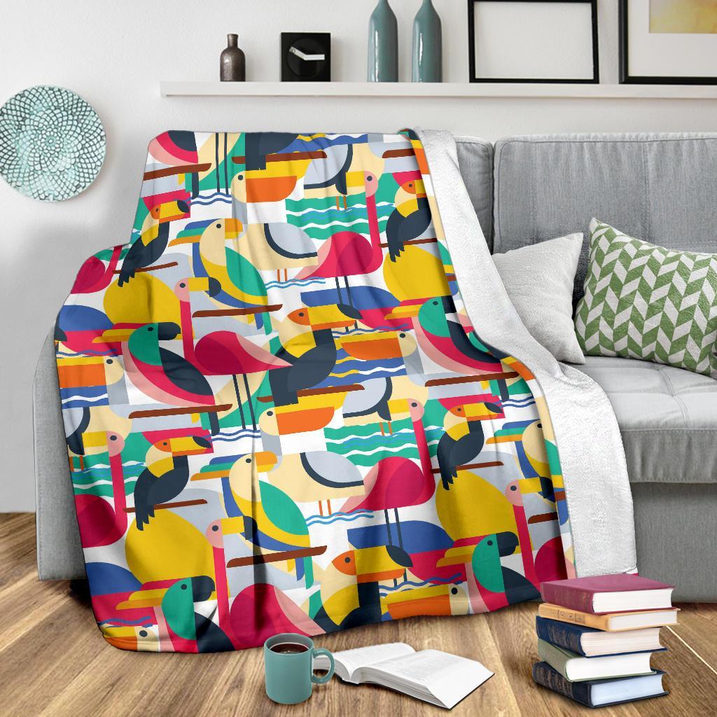 Parrot Pattern Print Blanket-grizzshop