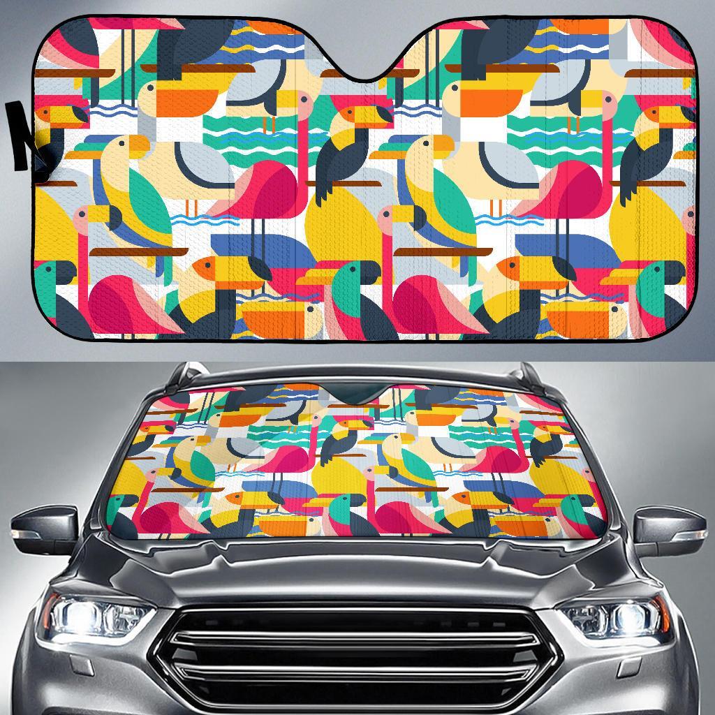 Parrot Pattern Print Car Sun Shade-grizzshop