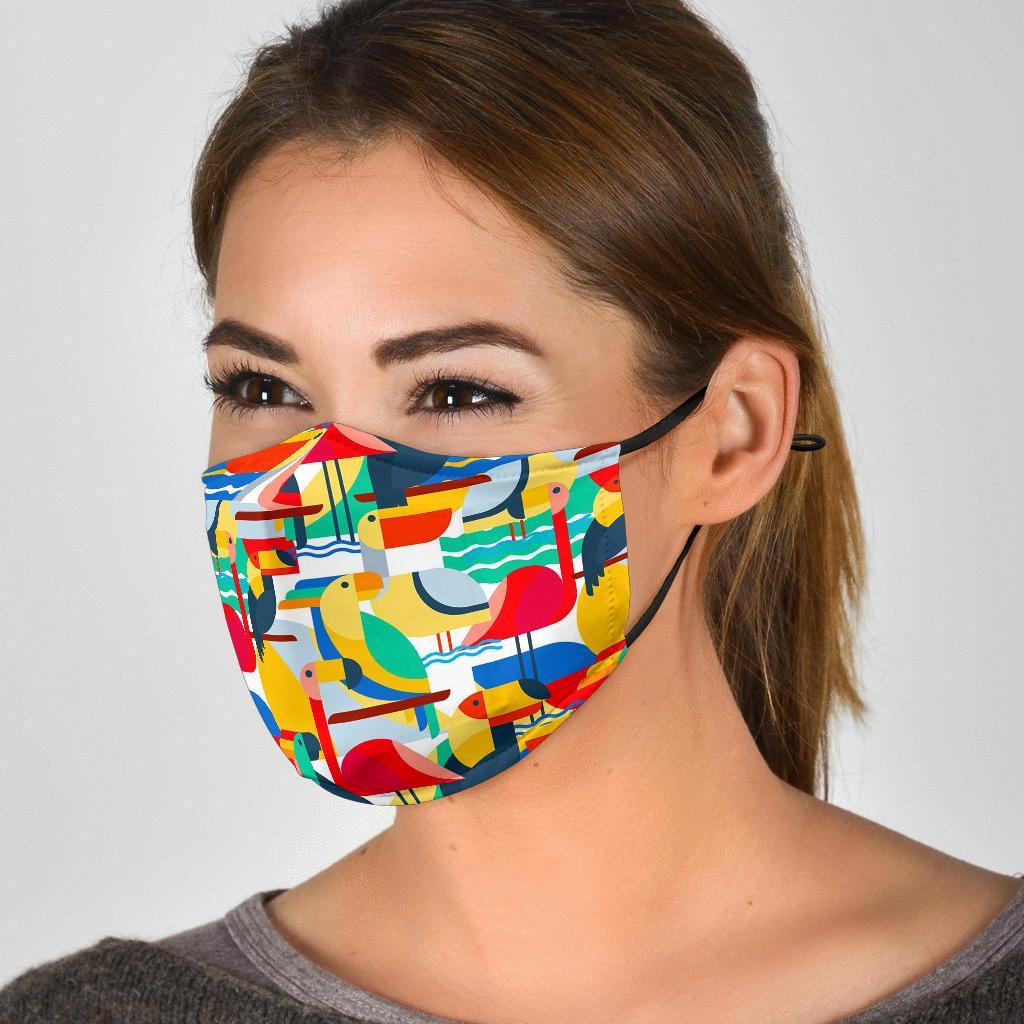 Parrot Pattern Print Face Mask-grizzshop