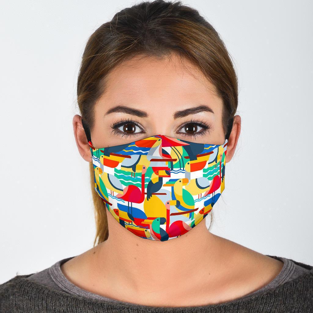 Parrot Pattern Print Face Mask-grizzshop