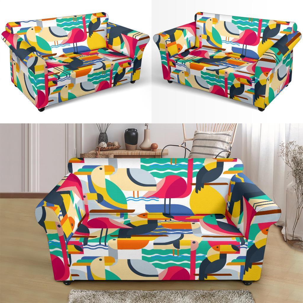 Parrot Pattern Print Loveseat Cover-grizzshop