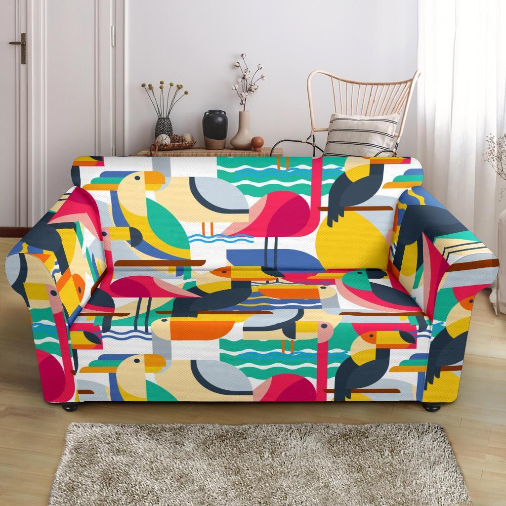 Parrot Pattern Print Loveseat Cover-grizzshop