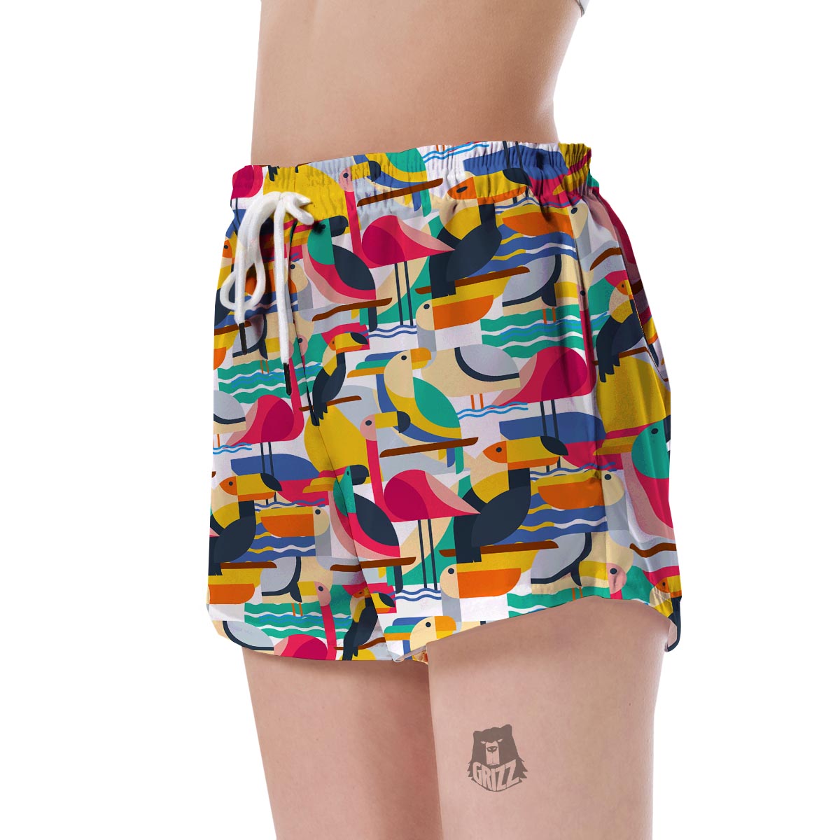 Parrot Pattern Print Women's Shorts-grizzshop