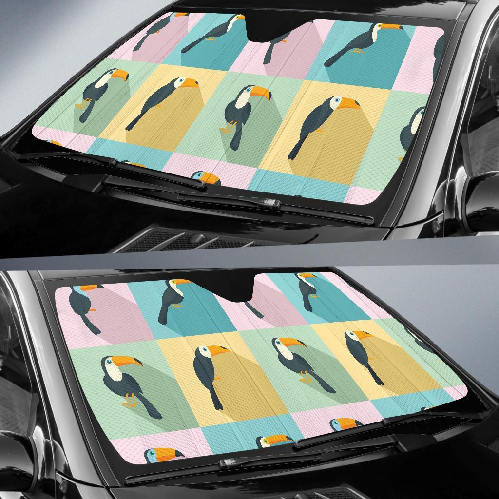 Parrot Print Pattern Car Sun Shade-grizzshop