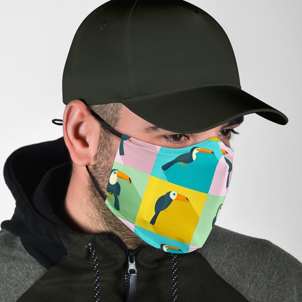 Parrot Print Pattern Face Mask-grizzshop