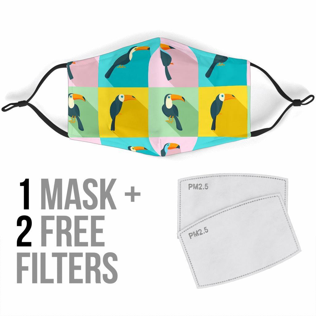 Parrot Print Pattern Face Mask-grizzshop