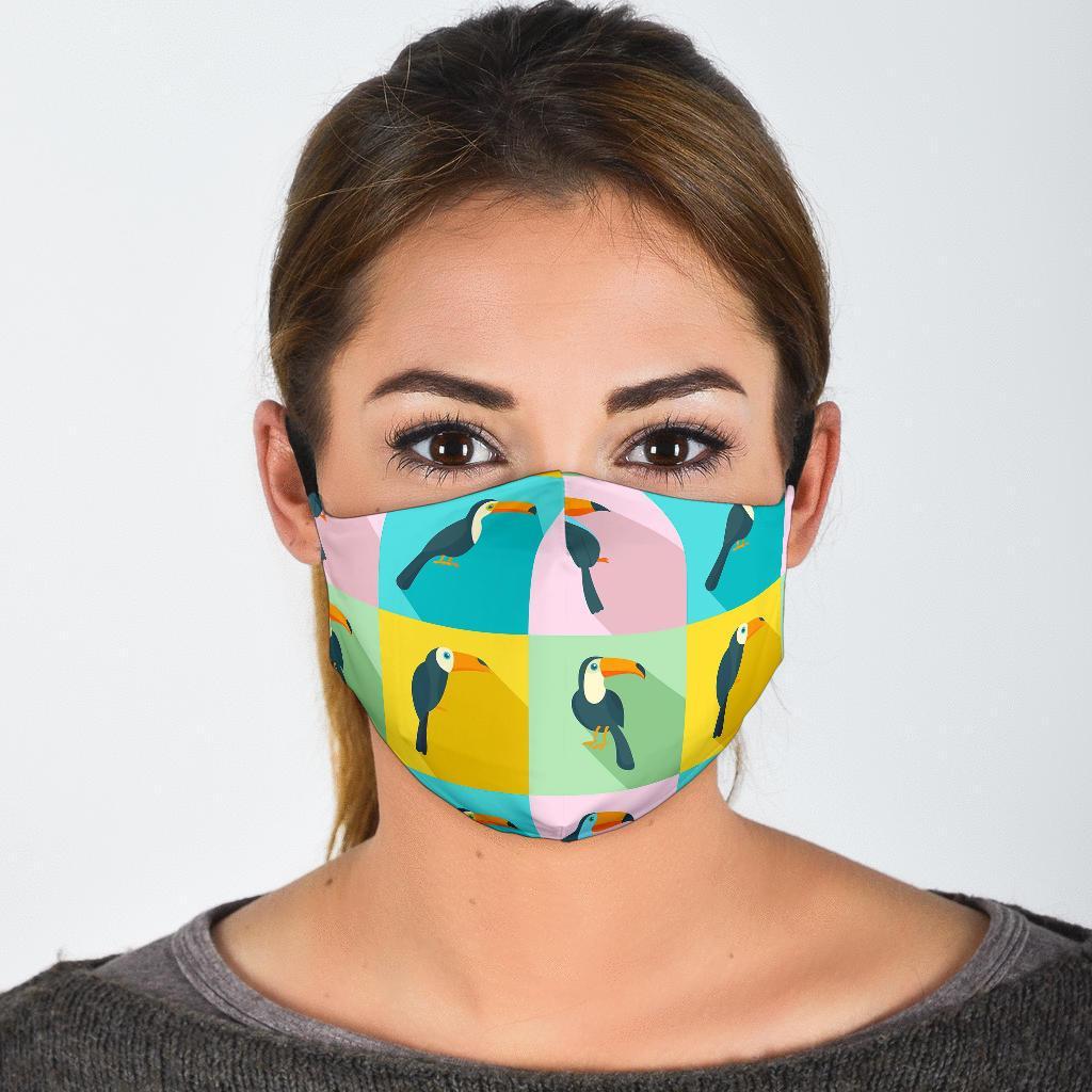 Parrot Print Pattern Face Mask-grizzshop