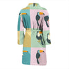 Parrot Print Pattern Men Long Robe-grizzshop