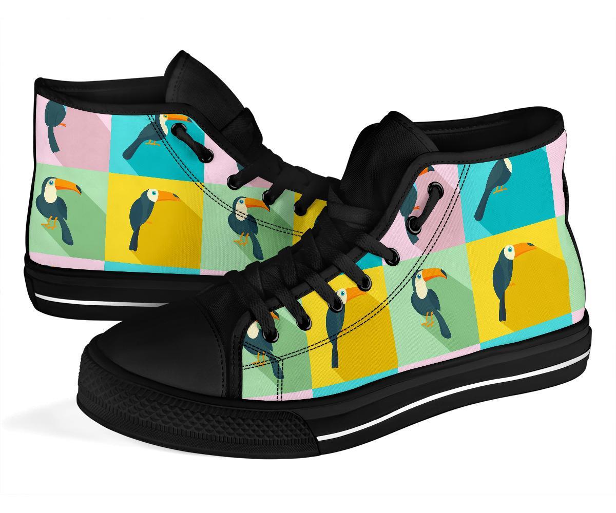 Parrot Print Pattern Men Women's High Top Shoes-grizzshop
