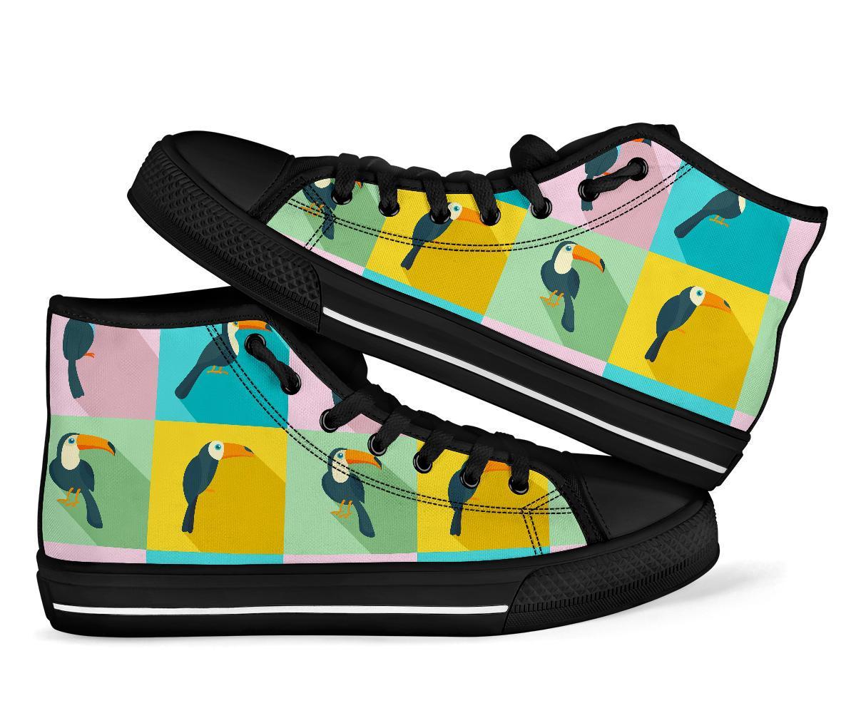 Parrot Print Pattern Men Women's High Top Shoes-grizzshop
