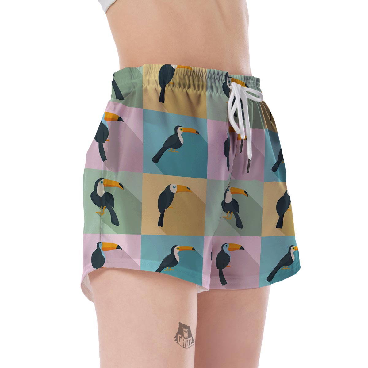 Parrot Print Pattern Women's Shorts-grizzshop