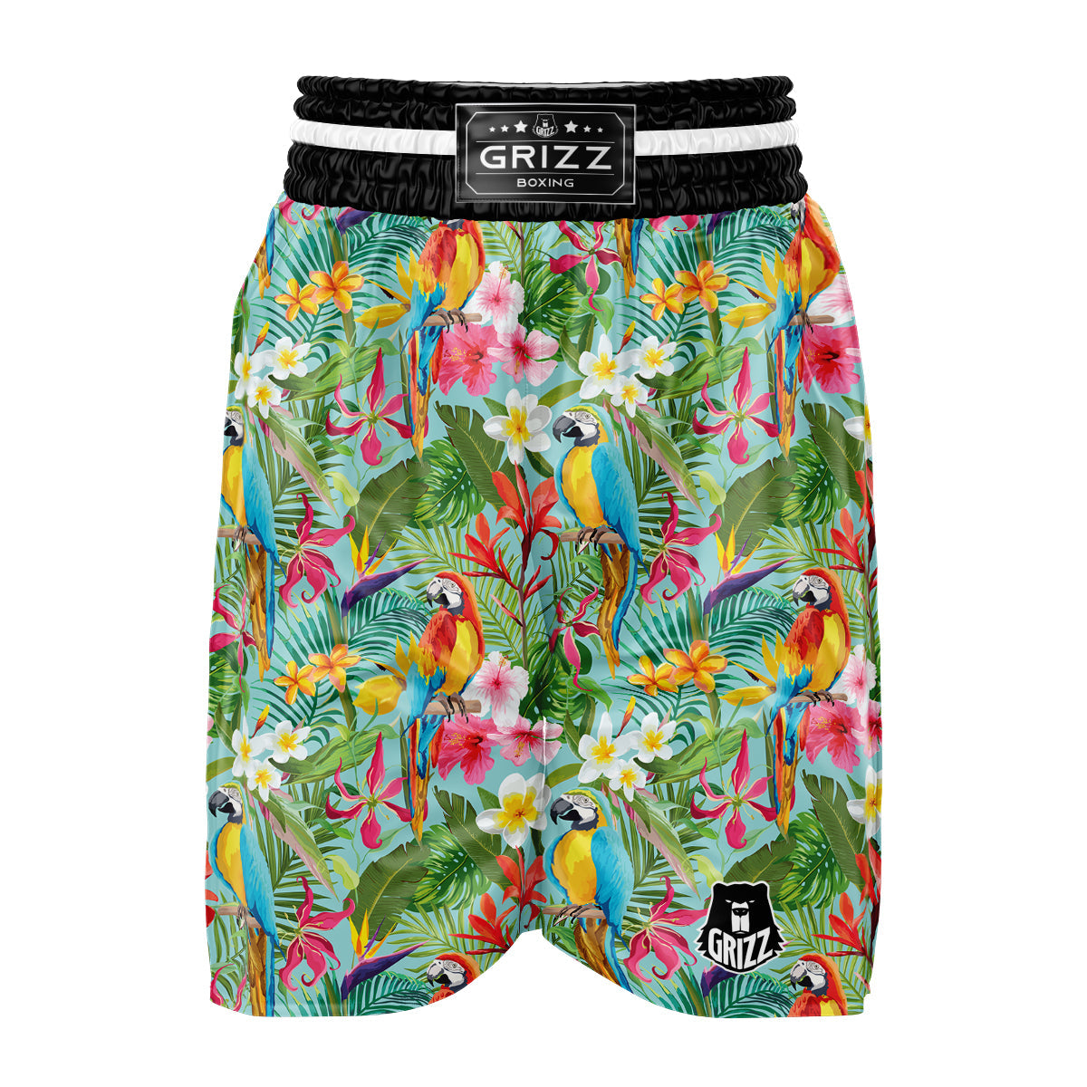 Parrot Tropical Print Pattern Boxing Shorts-grizzshop