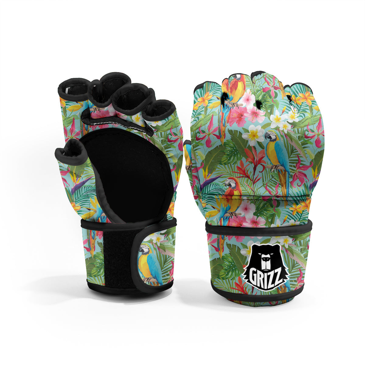 Parrot Tropical Print Pattern MMA Gloves-grizzshop