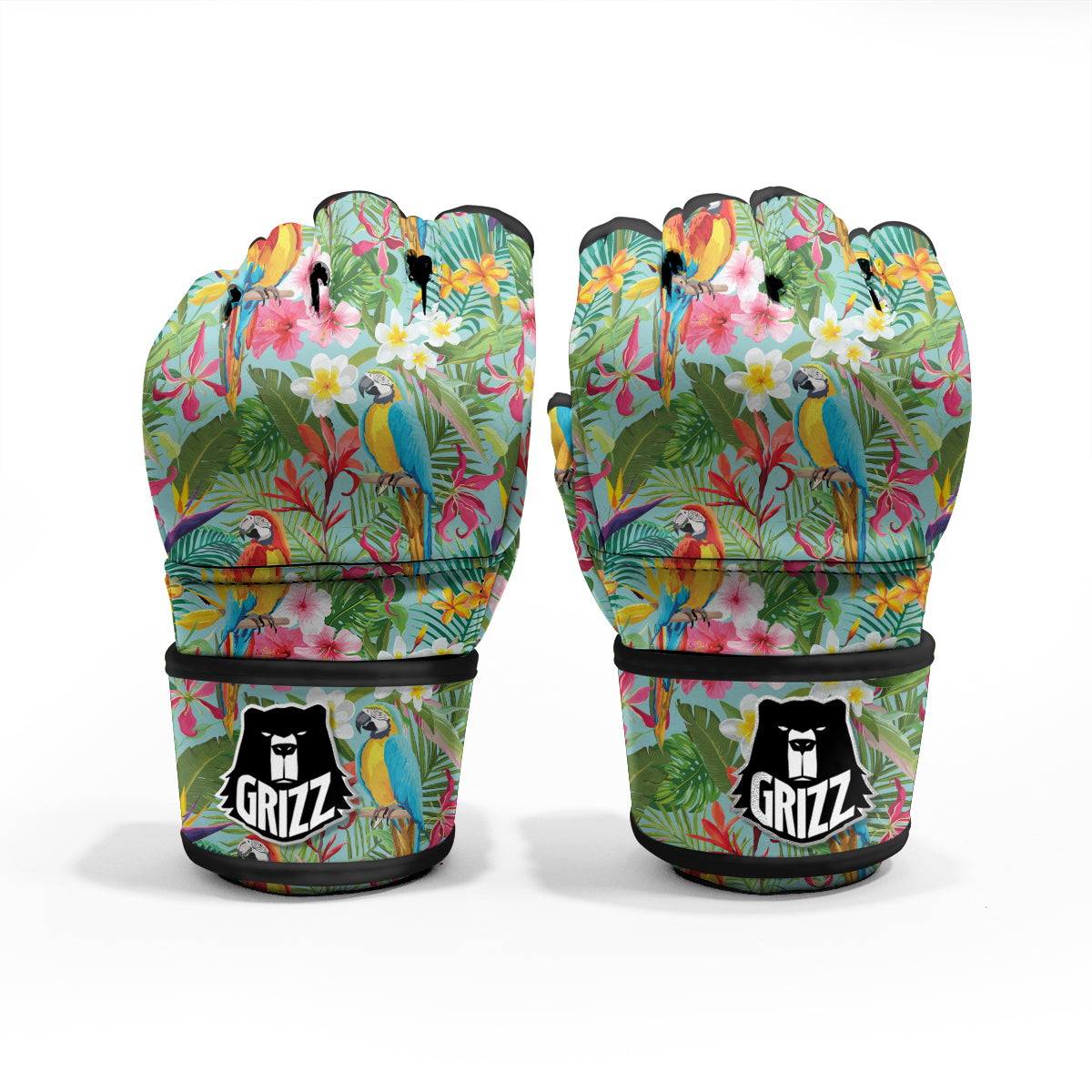 Parrot Tropical Print Pattern MMA Gloves-grizzshop