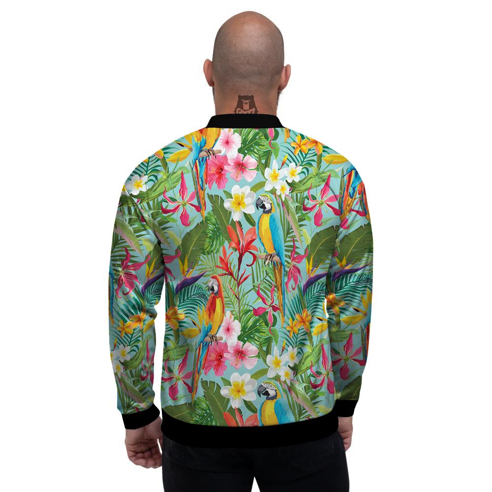 Parrot Tropical Print Pattern Men's Bomber Jacket-grizzshop