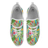 Parrot Tropical Print Pattern White Athletic Shoes-grizzshop