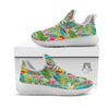 Parrot Tropical Print Pattern White Athletic Shoes-grizzshop