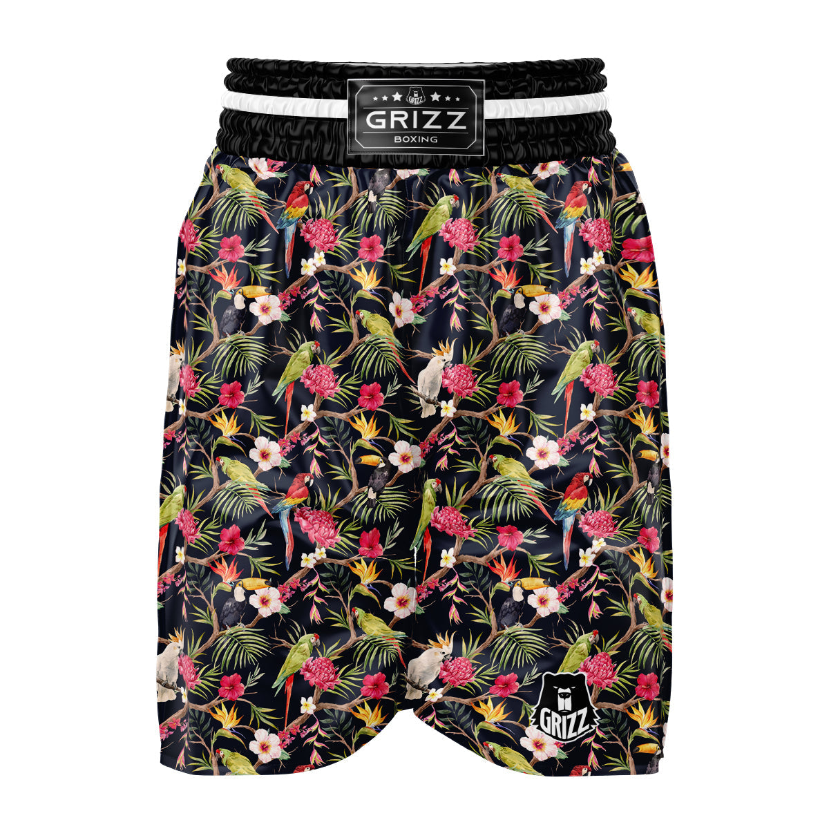 Parrot Watercolor Print Pattern Boxing Shorts-grizzshop