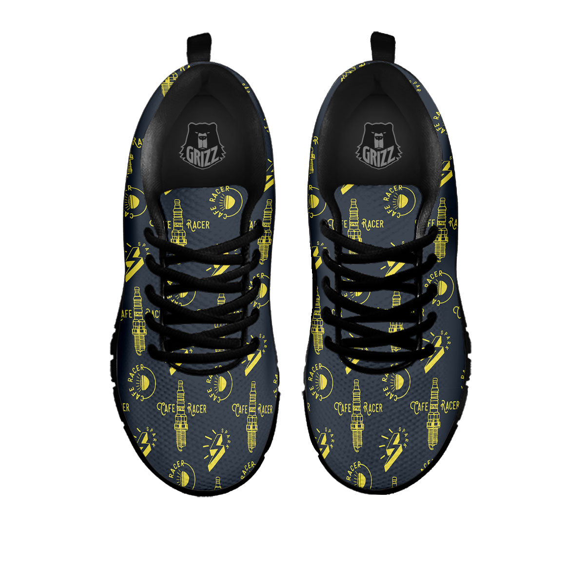 Parts Motorcycle Print Pattern Black Sneaker-grizzshop