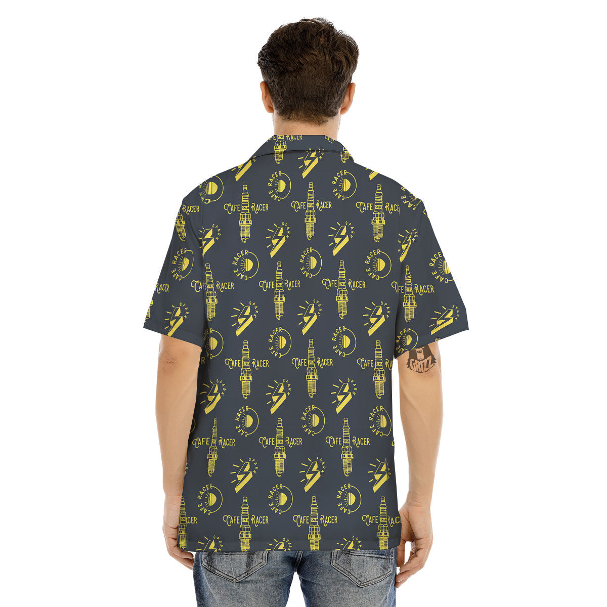 Parts Motorcycle Print Pattern Men's Hawaiian Shirt-grizzshop