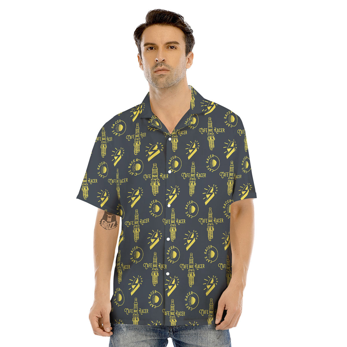 Parts Motorcycle Print Pattern Men's Hawaiian Shirt-grizzshop