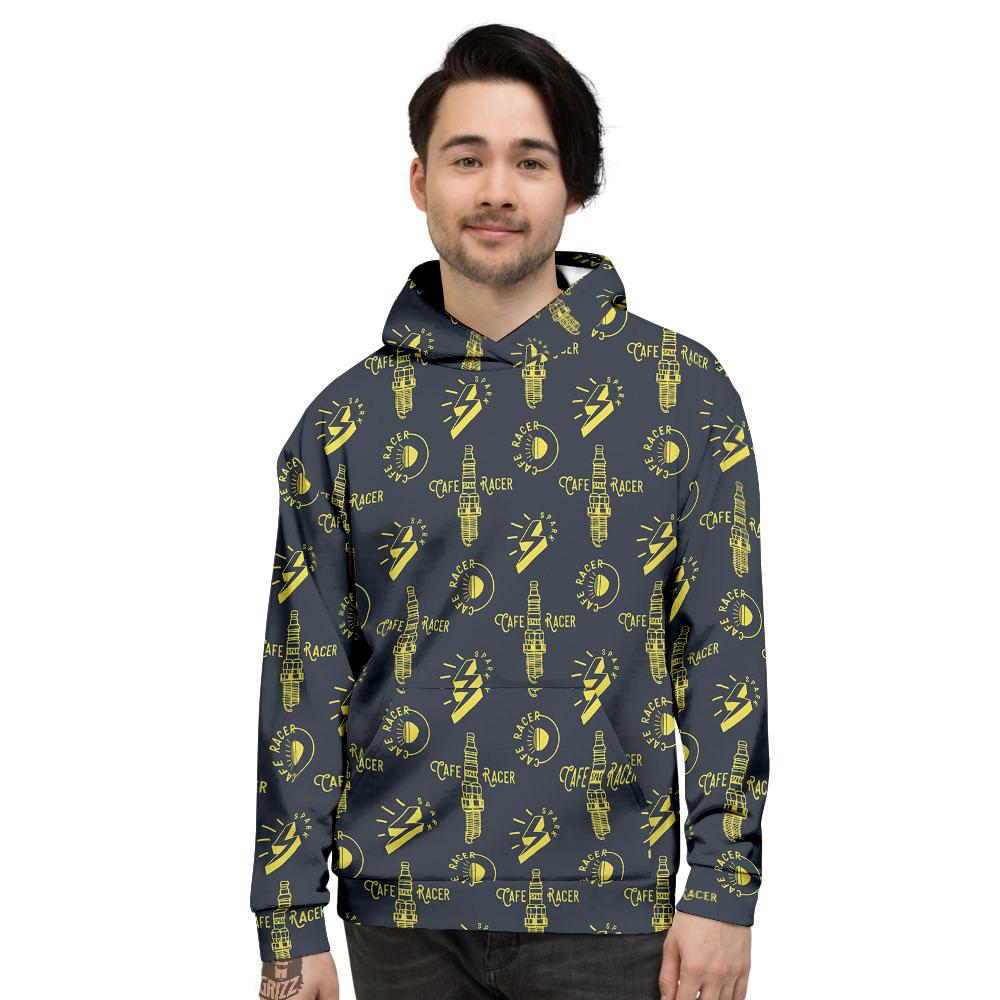 Parts Motorcycle Print Pattern Men's Hoodie-grizzshop