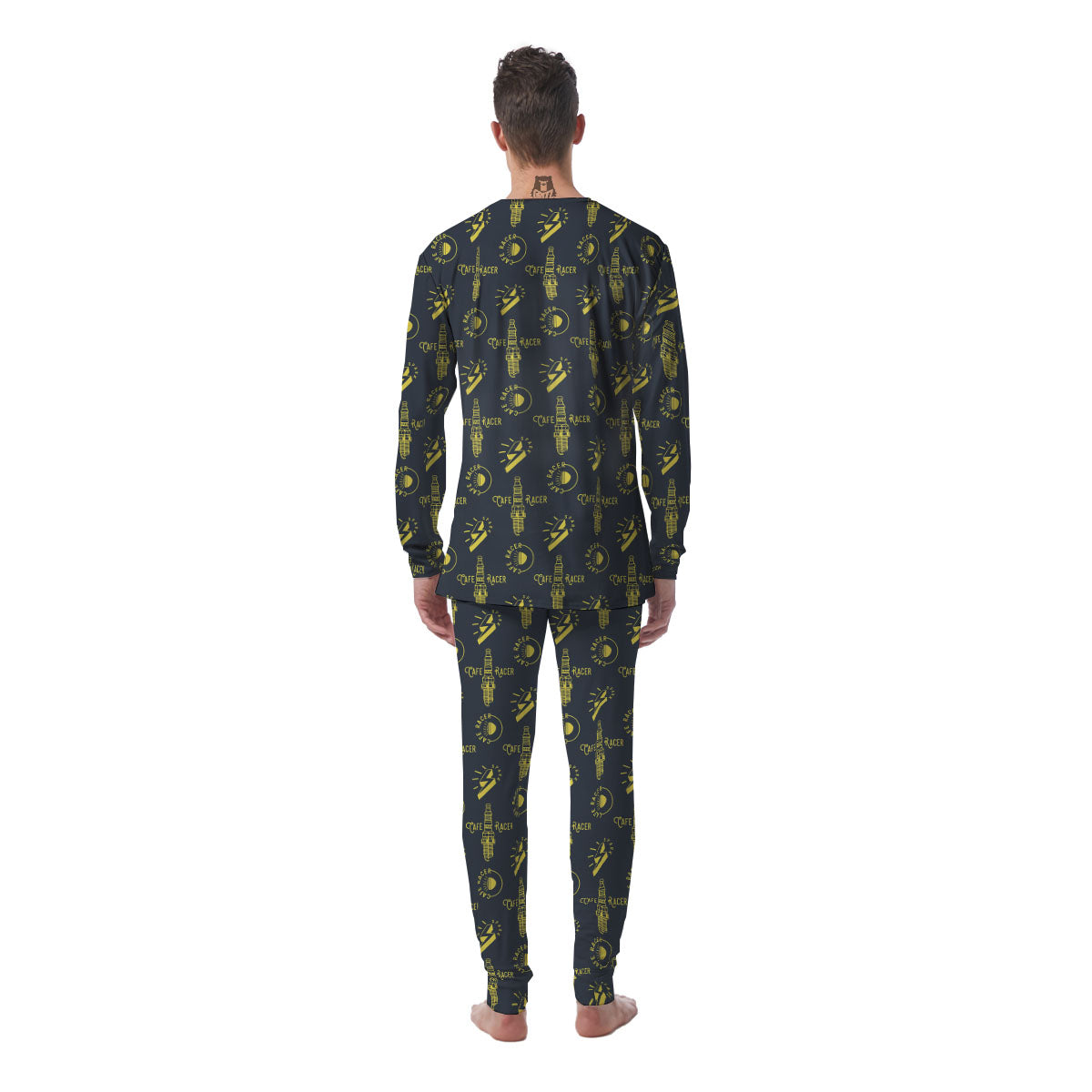 Parts Motorcycle Print Pattern Men's Pajamas-grizzshop
