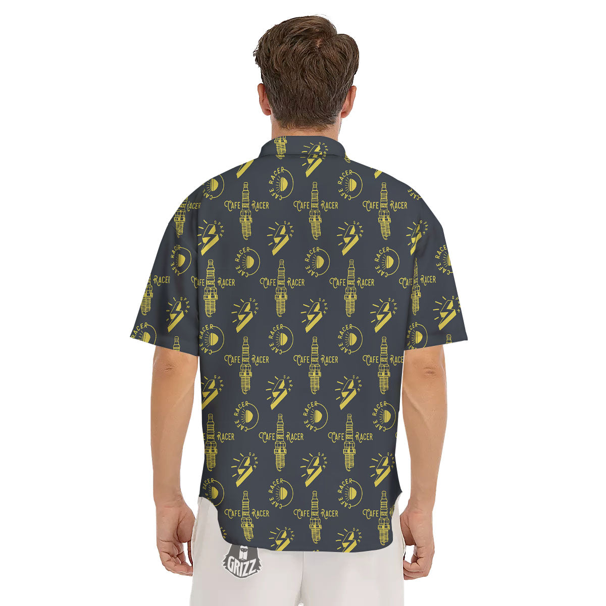 Parts Motorcycle Print Pattern Men's Short Sleeve Shirts-grizzshop
