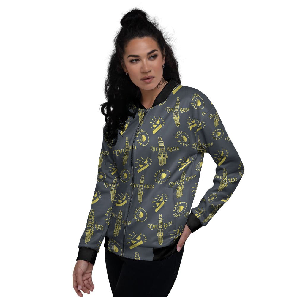 Parts Motorcycle Print Pattern Women's Bomber Jacket-grizzshop