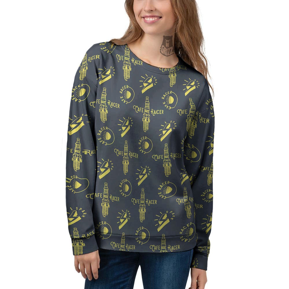 Parts Motorcycle Print Pattern Women's Sweatshirt-grizzshop