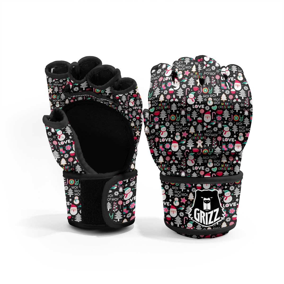 Party Elements Christmas Print Pattern MMA Gloves-grizzshop