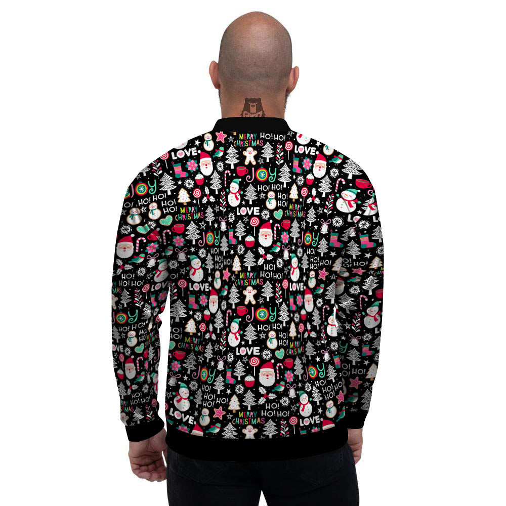 Party Elements Christmas Print Pattern Men's Bomber Jacket-grizzshop
