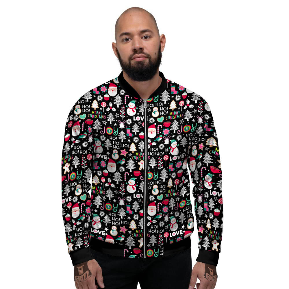 Party Elements Christmas Print Pattern Men's Bomber Jacket-grizzshop