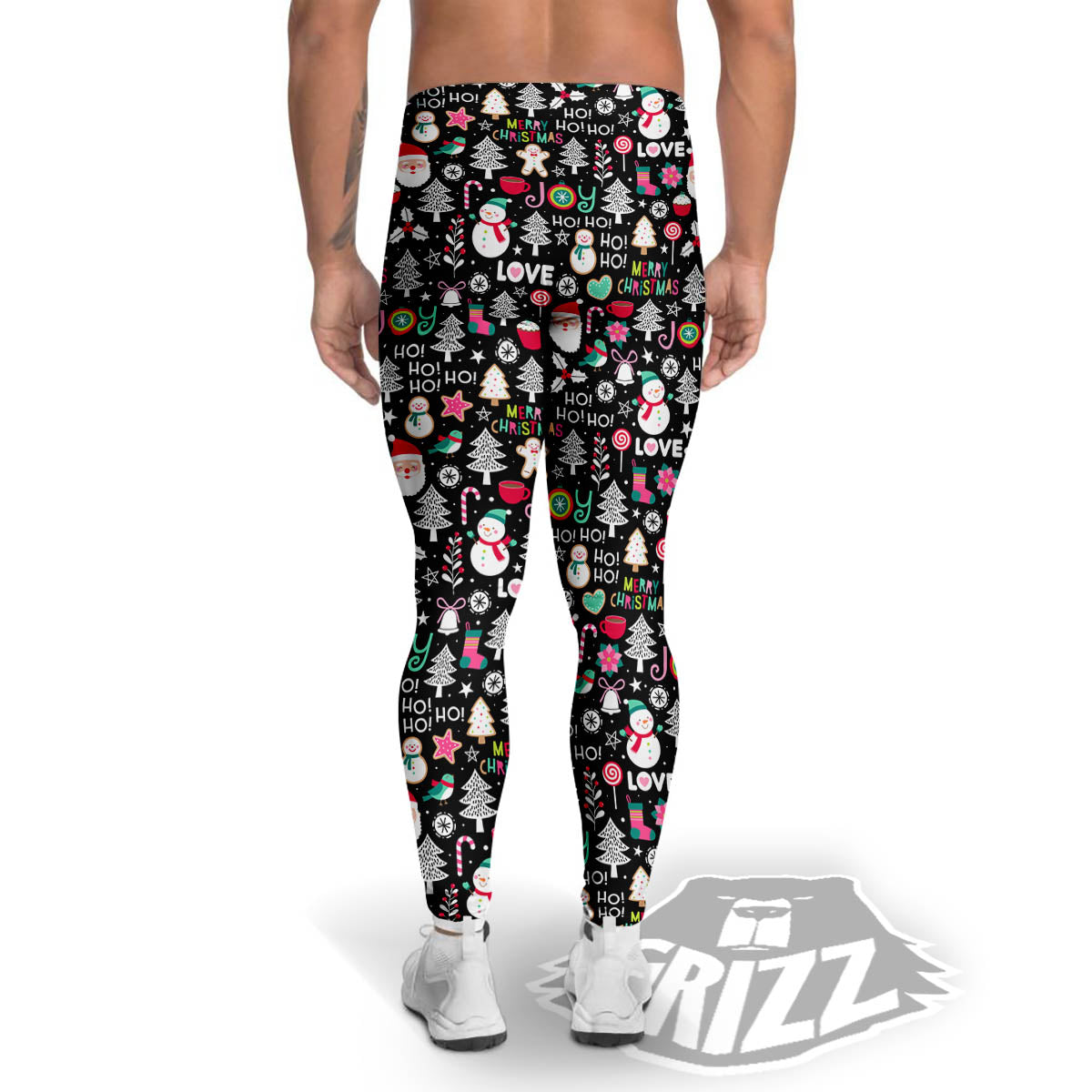 Party Elements Christmas Print Pattern Men's Leggings-grizzshop