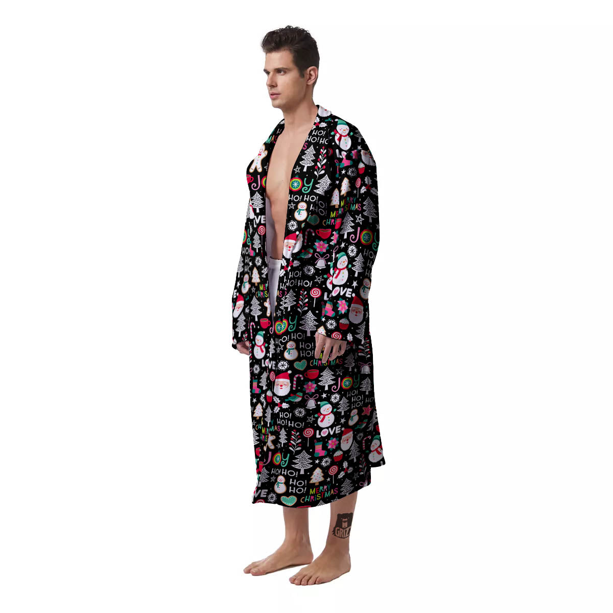 Party Elements Christmas Print Pattern Men's Robe-grizzshop