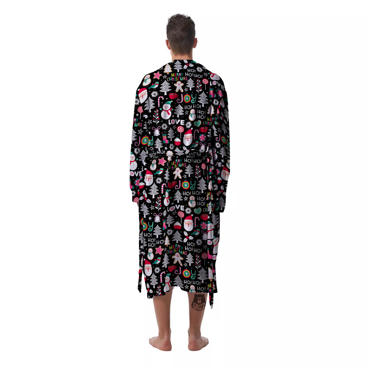 Party Elements Christmas Print Pattern Men's Robe-grizzshop