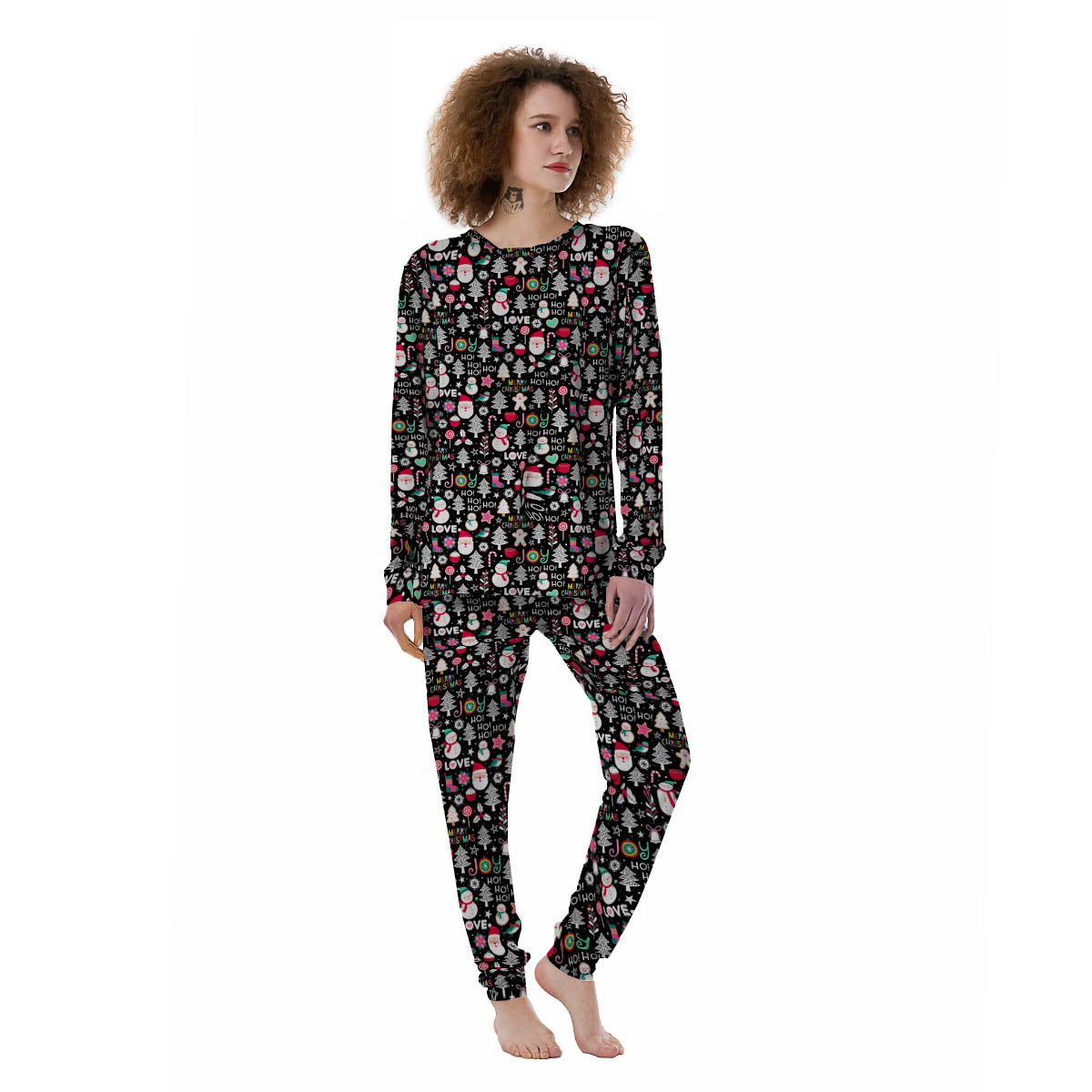 Party Elements Christmas Print Pattern Women's Pajamas-grizzshop
