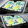 Pastal Parrot Bird Floral Pattern Print Car Sun Shade-grizzshop